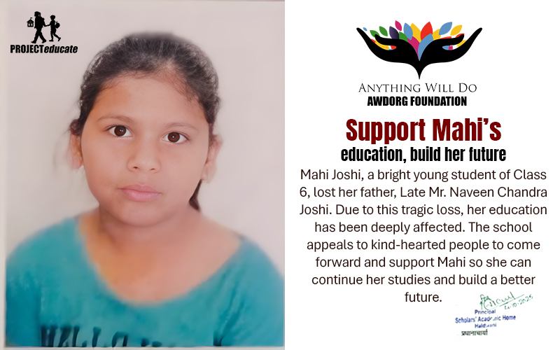 Mahi Joshi student needing educational support