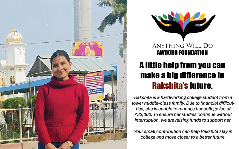 Rakshita Fulara student needing college fee support