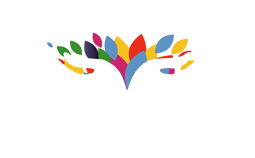 AWDORG Foundation logo: helping hands hold colourful leaves, surrounded by the values honest, responsible, empathic, caring, emotional, transparent and gratitude.